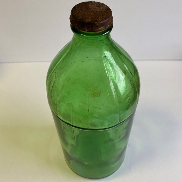 Vintage Argentina Green Glass Bottle with Cap - Picture 14 of 16